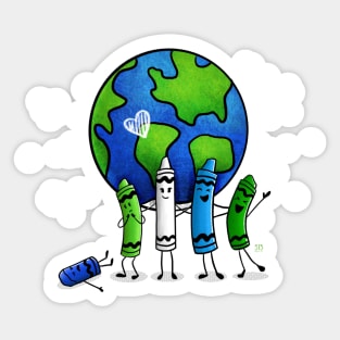 Earth Day Color Crayons Sticker